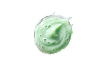 [Transparent Background PNG]Green Creamy Facial Mask with Splash