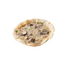 [Transparent Background PNG]Crispy Flatbread with Mushroom and Meat Soup