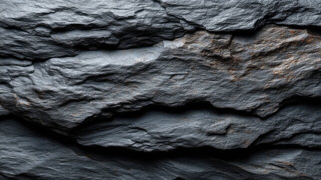 Black slate stone texture, dark rough rock surface, natural material background, top view, high contrast -