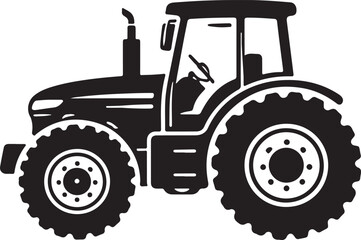 Obraz premium Tractor Silhouette Icon, Agricultural Farm Vehicle Design Isolated on White