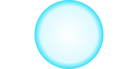 Glowing Blue Sphere with Soft Light Effect and Gradient Transparency for Abstract Background Design