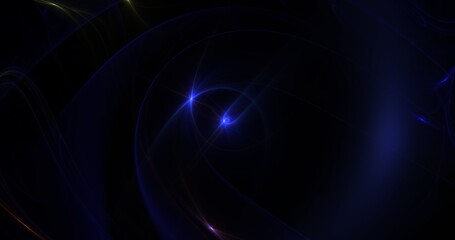 Fototapeta premium Abstract Twin Blue Star Orbits with Glowing Quantum Light Arcs and Soft Circular Energy Waves in Deep Space