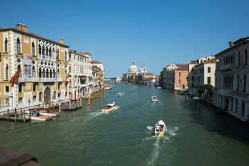 Venice, Italy, view of the city canal. Beautiful view of the old bridge in the evening.beautiful view of the Old Town