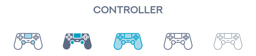 Controller Element For Design Graphic - Multi Styles. Vector Illustration Of Two Colored And Black. Multiple Icons Designs Can Be Used For Mobile, Ui, Web  © Blackonion