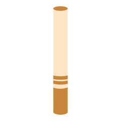 Simple flat cigarette illustration isolated on white background . Suitable for clip art, stickers, flat design illustration, etc