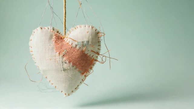 Heart with patches.