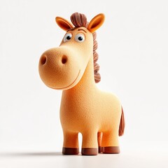 Cute cartoon horse character with big eyes and cheerful expression