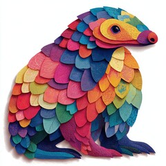 Colorful Artistic Representation of a Colorful Animal with Texture