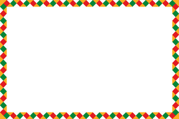 Black History Month or Juneteenth Celebration rectangular frame. Copy space. Place for text. Decorative border for African American heritage event. PNG. Vector