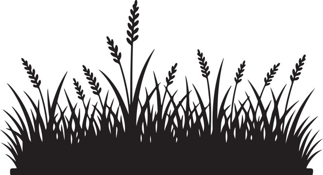 Minimal grass field silhouette strip.