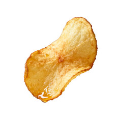 [Transparent Background PNG]A Crispy Golden Potato Chip