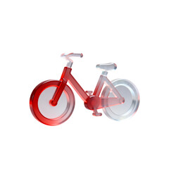 [Transparent Background PNG]Transparent Red and White Bicycle Icon