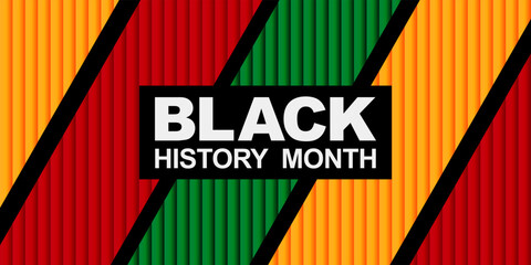 Black History Month Banner. African American History. Bold celebration banner for African American heritage event, cultural awareness campaign, educational poster, February social media design. Vector
