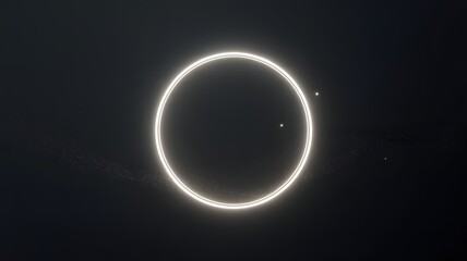 Obraz premium Glowing white circle in space with stars