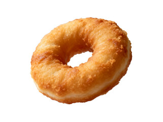 [Transparent Background PNG]A freshly baked ring-shaped donut with crispy texture