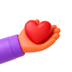 [Transparent Background PNG]A Hand Holding a Red Heart Symbol