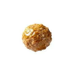[Transparent Background PNG]A single cooked meatball with glossy coating