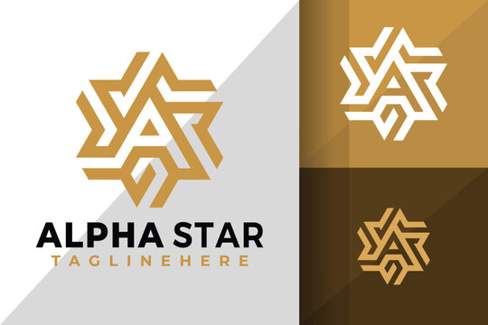 Letter A Alpha Star Logo Logos Design Element Stock Vector Illustration
