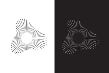 Circular shapes of sound waves, for audio. Abstract radial radio and voice volume symbol. Music equalizer and sound wave. eps 10