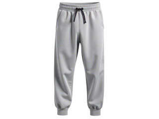 A pair of gray sweatpants with a black drawstring, perfect for casual wear
