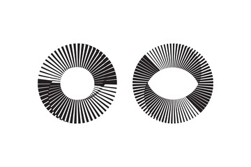Mobius Eye, Optical Pattern With Scanimation Effect. Black Vector Illustration. scanimation optical art multi lines of focused spiral inside circle symbol