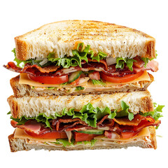 Professional macro cross section of a BLT sandwich