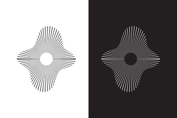 Circular shapes of sound waves, for audio. Abstract radial radio and voice volume symbol. Music equalizer and sound wave. eps 10