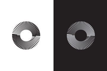 Mobius Eye, Optical Pattern With Scanimation Effect. Black And White Vector Illustration. scanimation optical art multi lines of focused spiral inside circle symbol