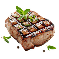 Juicy grilled steak with professional sear marks