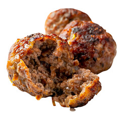 Detailed interior view of a cooked meatball