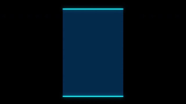 Futuristic HUD square frames with neon hologram screen overlay, HUD Square Frames, HUD GUI futuristic element Sci-fi concept design.4K video