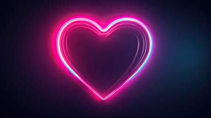 Neon heart icon with a gentle glow sleek modern digital style romantic love symbol on transparent background