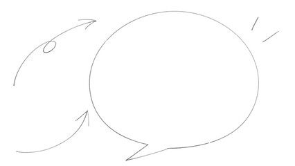 細いマーカーペンで書かれた、おしゃれでかわいい手書きのふきだし