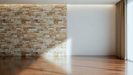 Naklejka premium Large luxury modern bright interiors Living room mockup illustration 3D rendering image