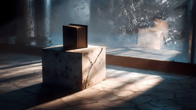 An old abandoned industrial factory wall stands near a stone city fountain where rusted metal machines and a steel stove once fueled the heat of heavy construction work