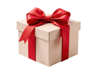 Obraz premium A beautifully wrapped gift box with a red bow, perfect for special occasions and celebrations