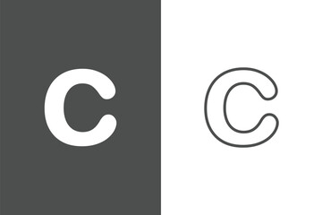 Fototapeta premium Copyright icon logotype designs. Copyright icon line art solid collection for app design. copyright pictogram icon. C Symbol trademark icon. Copyright mark symbol icon. Smart mark and trademark right