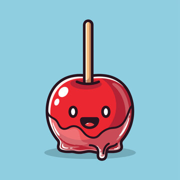 Candy Apple with Smiley Face