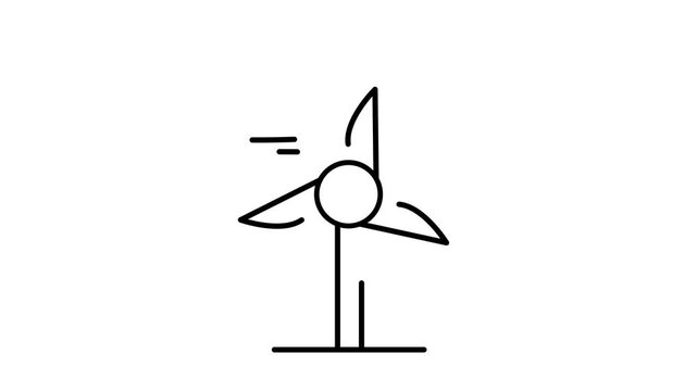 Wind Turbine Icon for Wind Power and Green Energy Solutions