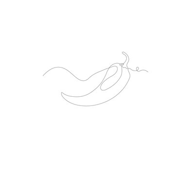 Continuous image one line chili pepper vector illustration concept can be downloaded, modern agriculture logo