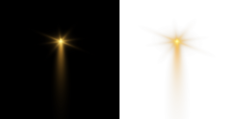 Bright spotlights shine down, forming focused light circles. Floodlight beam, illuminated spotlights. Projection studio lights beam. Transparent allows seamless web or poster use.Spotlights.