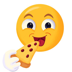 emoji eating pizza