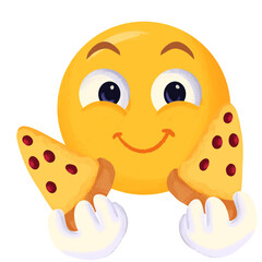 emoji eating pizza