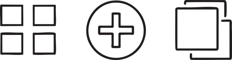 Obraz premium Dashboard Layout Icons Set Grid Add Copy