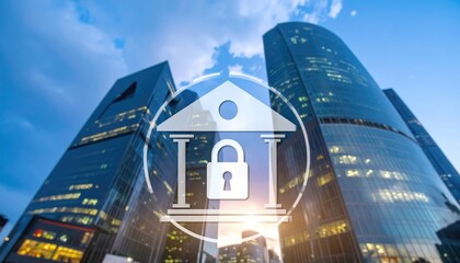 High-rise building with a security padlock