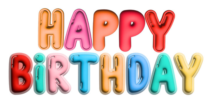 Colorful Happy Birthday Typography Design For Celebration And Festive Occasions