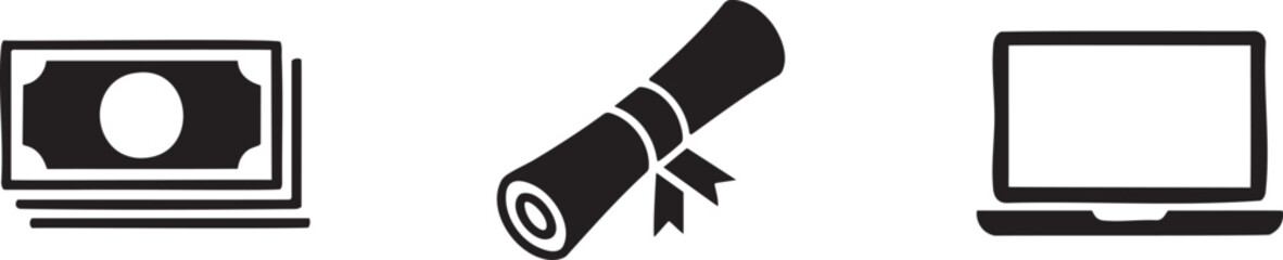 Finance and Presentation Icons Set Money Chart