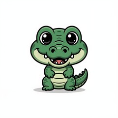 Fototapeta premium cute and funny crocodile vector illustration