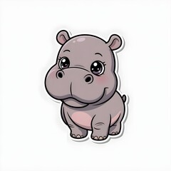Fototapeta premium cute and funny hippo vector illustration