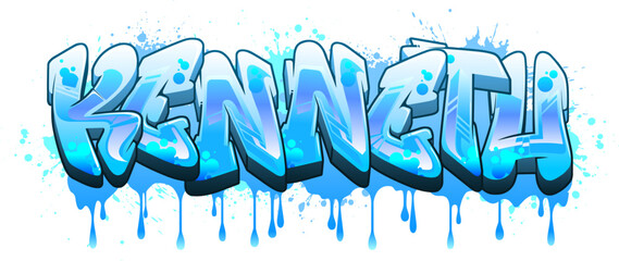 Kenneth - Graffiti Styled Urban Street Art Tagging Name Design